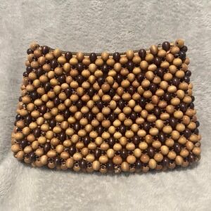Clutch 50s Vintage Straw Beaded Purse Brown/tan Beads EUC‎ Womens Accessories